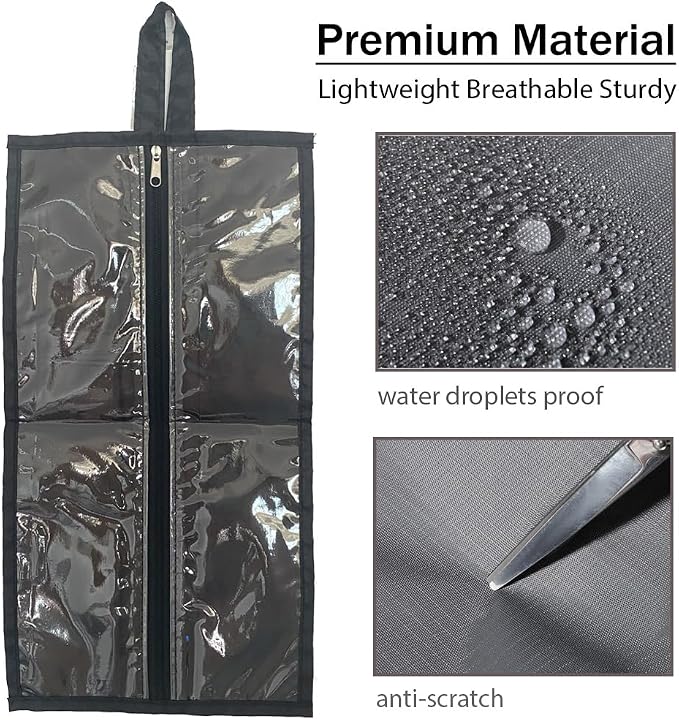 Shoe Bags for Travel 6 Pack Large Multi-color Shoe Pouch for Men Women Waterproof Translucent Portable Shoe Organizer bag with Sturdy Zipper and Handle - Image 3