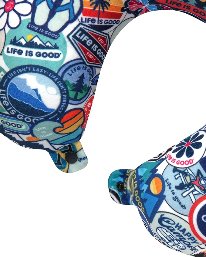 Life is Good Neck Pillow with Soft Memory | All-Over Print, U-Shaped, Cozy Cushioning Cradles Your Head and Spine for Long Trips - Image 5