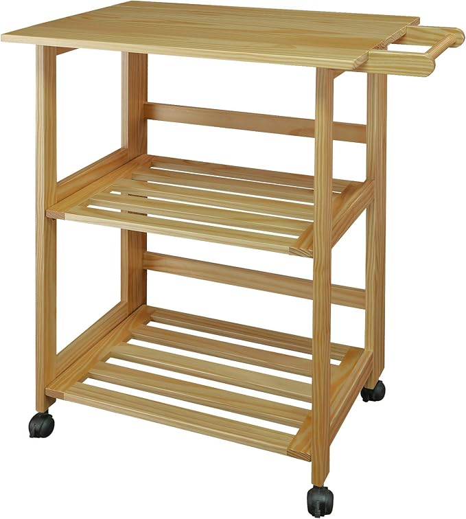 Casual Home Trek Folding Natural Kitchen Cart, 27"W (372-30) by CasualHome