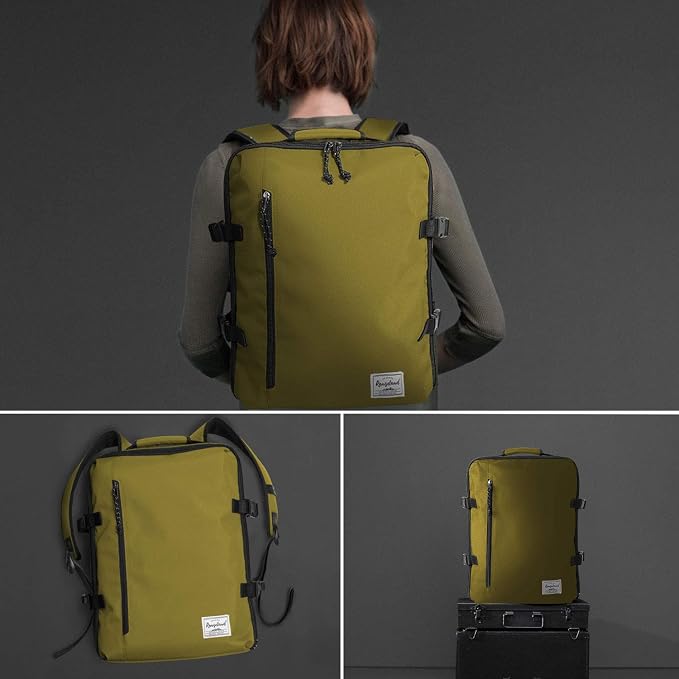 Travel Backpack 21L Minimalist Casual Small Carry-on Daypack 15-inch Laptop Notebook, Overnight Weekender Dark Yellow Mustard - Image 6