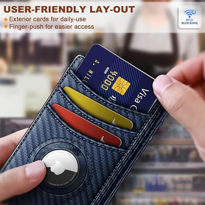 BULLIANT Magnetic Slim Leather Airtag Wallet Money Clip For Men 12Cards | RFID Blocking | Easy Access | Gift Boxed | Pocket Fit - Image 5