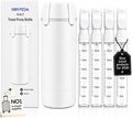 4 in 1 Travel Dispenser Bottle Flying Essentials Camping Toiletries Pump Leak Proof Size Portable Containers Refillable for Shampoo Lotion Creams Body Wash Conditioner Attached Label (White) by Unknown