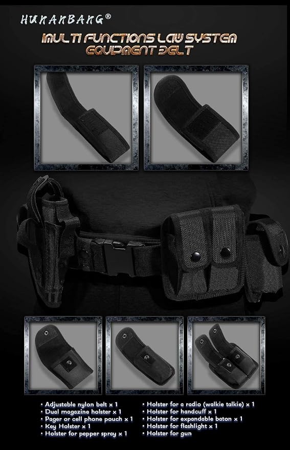 10 in 1 Duty Belt Black Law Enforcement Tactical Equipment System Set 10 pcs - Image 5
