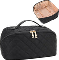 Relavel Travel Makeup Bag for Women, Large Wide-open Cosmetic Organizer | Waterproof, Portable, Separate Makeup Brush Board, Wide Open Flat by Relavel