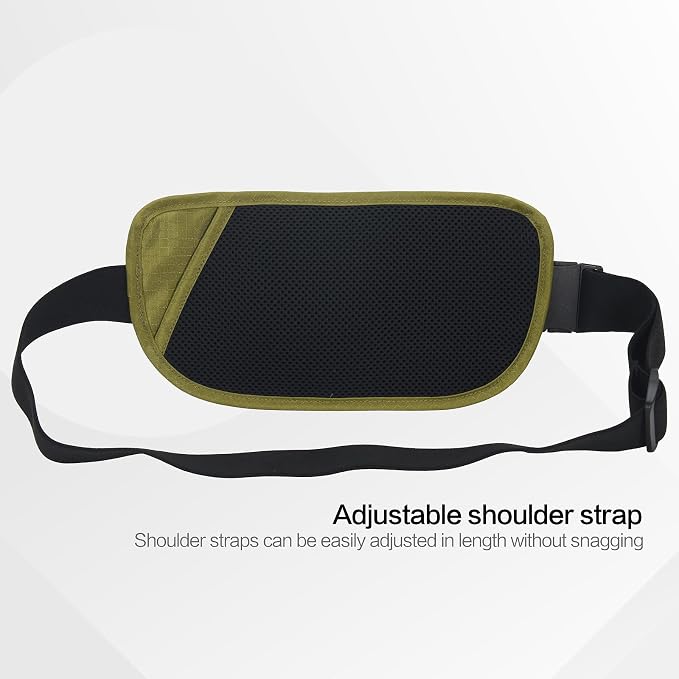 Slim Money Belt for Travel - Anti-Theft Hidden Passport Holder Waist Wallet with Secure Pouch for Cash, Credit Cards & Phone Safe (Small Olive-Green) - Image 7