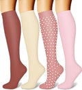 CHARMKING Compression Socks for Women & Men, 4 Pairs, Travel Nurse Athlete | Graduated 10-15mmHg compression, soft stretch fabric, boost blood circulation, relieve leg swelling, ideal for travel, nurses by CHARMKING