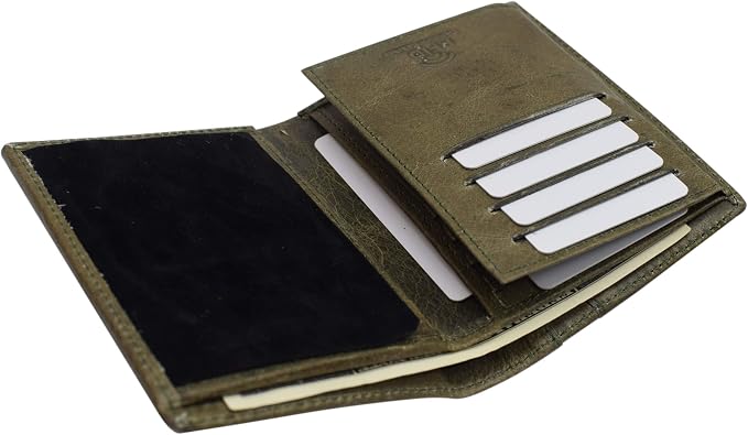 RFID Blocking Genuine Leather Badge Holder Bifold Wallet USA Series (Green) - Image 6