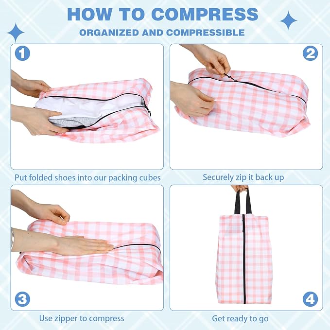 6 Pcs Travel Shoe Bags with Zipper Nylon Portable Waterproof Suitcase Shoe Organizer Packing for Golf(L,Fresh Color) - Image 4
