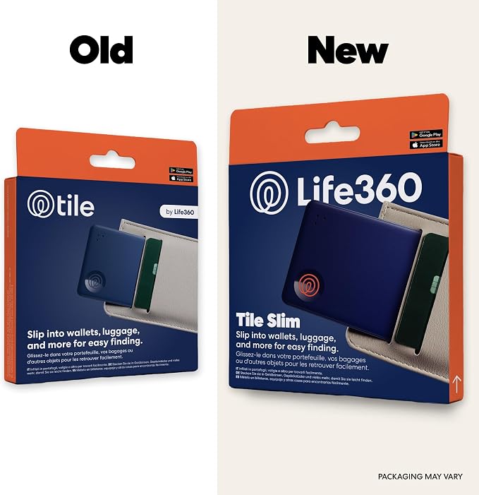 Life360 Tile Slim - Wallet Finder, Bluetooth Tracker and Item Locator for Luggage Tags, Passports and More. Both iOS and Android Compatible. Phone Finder. 1-Pack (Navy Blaze) - Image 2
