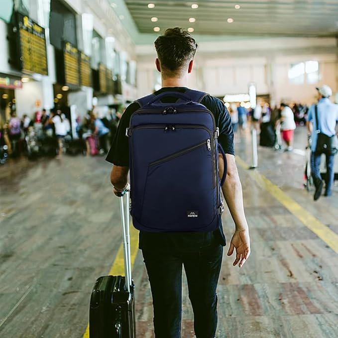 MATEIN Blue Extra Large Mens Travel Backpack, Expandable Carry on Backpack | Airline Approved, Water Resistant, Business Casual Daypack for Traveling, International Trip, Gifts for Traveler Teacher - Image 9