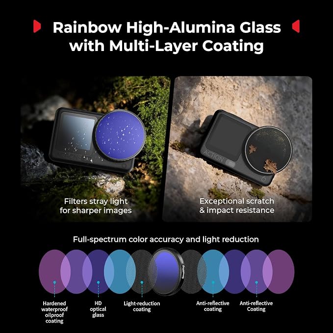 SmallRig ND32 Filter for DJI Osmo Action 6, Snap-On Polarizing Neutral Density Filter, with Lens Silicone Cover & Cleaning Cloth, HD Optical Glass/Multi-Coated - 6085 - Image 2