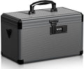 Medicine Lock Box with Code, Locking Medicine Box with Removable Tray & Pocket Bag, Portable First Aid Box for Home&Travel, 14 * 8.85 * 7.5 Inch (Black) by Lockbako