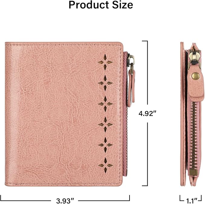 Ultra Thin Small Compact Leather Womens Girls Wallets RFID Blocking Credit Card Holder for Women - Image 5