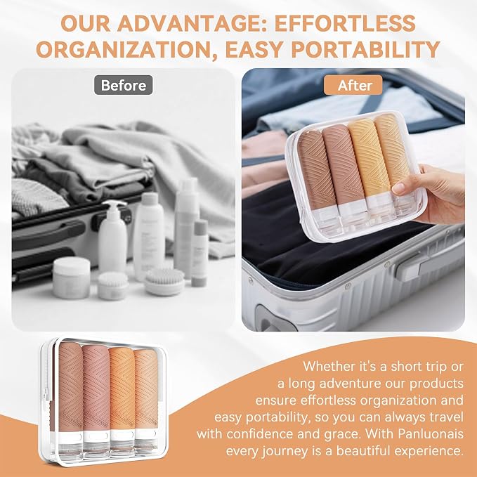 Travel Bottles for Toiletries, Silicone TSA Approved Bottles, Leakproof Shampoo & Toiletry Containers for Airplane, Vacation & Business Trips - Image 2