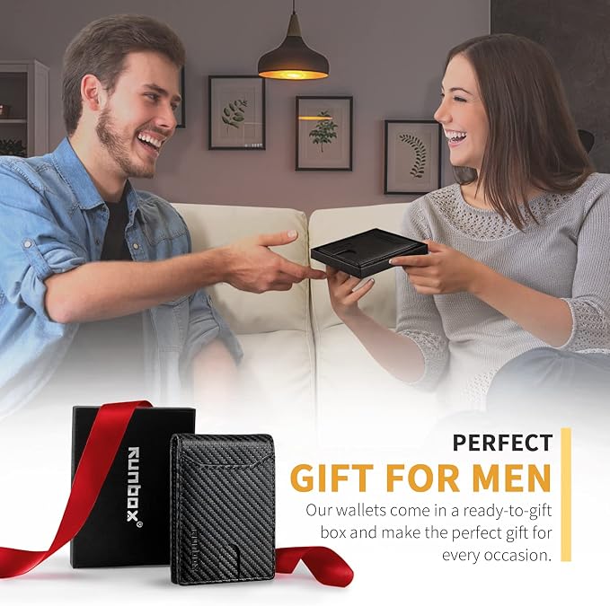 RUNBOX Wallet for Men, Slim Leather Bifold, RFID Blocking Card Holder | Minimalist Front Pocket Design, Credit Card Organizer, Holds 11 Cards, Large Capacity, Thin Profile, Birthday Gifts for Men - Image 5