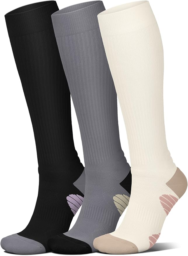 4 Pairs Compression Socks for Women Circulation-Best Support for Nurses,Running,Athletic,Travel by Iseasoo