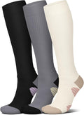 4 Pairs Compression Socks for Women Circulation-Best Support for Nurses,Running,Athletic,Travel by Iseasoo
