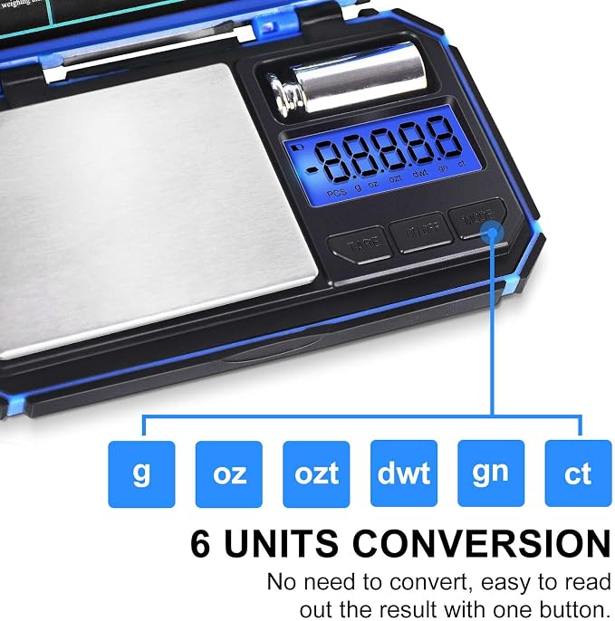 Fuzion Digital Pocket Scale, TU-X 200g/0.01g Gram Scale with 6 Units for Personal Hobbies, Small Scale for Food Ounces and Grams, Measuring Jewelry, Herb, Powder - Image 3