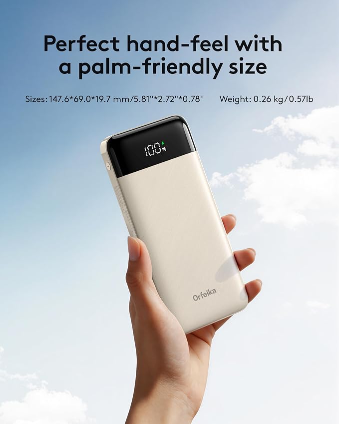 Orfeika Fast Charging Portable Charger Power Bank with Built-in 4 Cables | 10000mAh|Ultra-Slim&Light|Flight-Safe|Power 6 Devices at Once|22.5W|Battery Pack For iPhone,Samsung,Google|Travel Essentials - Image 9