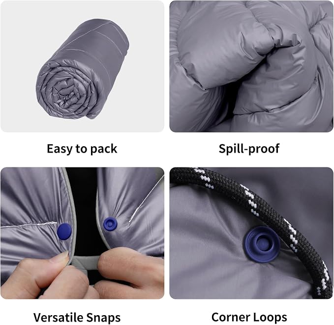 Camping Blanket, Puffy Blanket Lightweight Windproof Water Resistant for Outdoors,Hiking, Backpacking,Beach,Car,Picnic,Stadium - Image 4