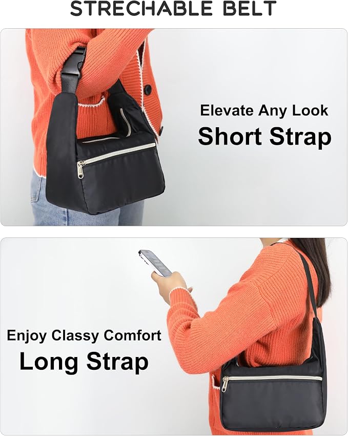 Relavel Portable Makeup Bag for Travel, Separate Makeup Brush Compartment | Cosmetic Shoulder Bag with Removable Buckle, Compact Toiletry Organizer Storage with 3 Small Pockets, Easy to Clean - Image 6
