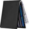 Chelmon Genuine Leather Slim Wallet for Men ID Window with RFID Blocking Minimalist Front Pocket Mens Bifold Bussiness Card Holder Gift for Men, Craze Horse Black by Chelmon