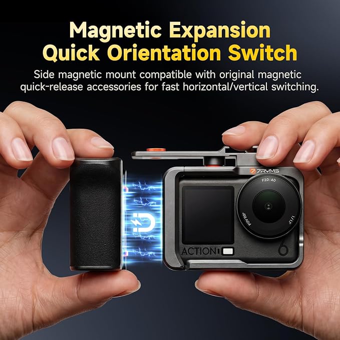 7RYMS 7RIG SC2 Metal Street Grip Kit for DJI Osmo Action 6 with Camera Cage | Handle Grip, Shutter Button, Quick Release, Cold Shoe Mount & 1/4" Thread,Action Camera Accessories for DJI Action 6 - Image 5