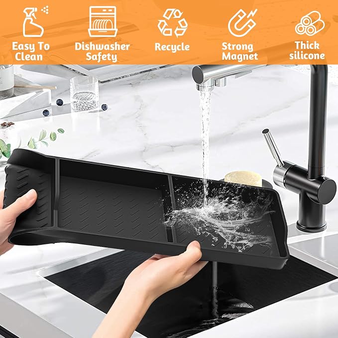 Foeacry Magnetic Stove Top Shelf 30"/15", 2-Piece Silicone Over the Stove Shelf Spice Rack & Spice Organizer — Heat Resistant, No Drill Kitchen Storage Organizer for Gas & Electric Stoves - Image 4