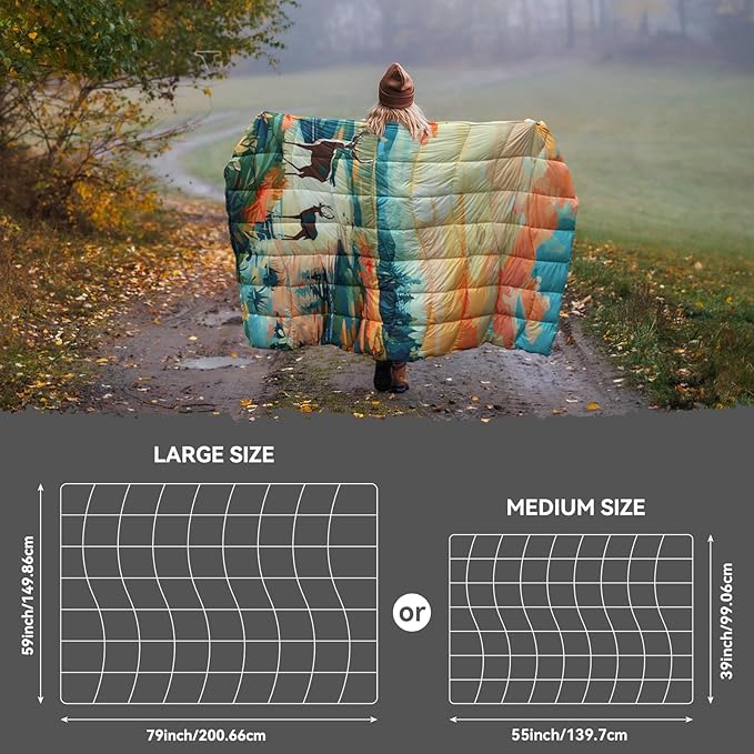 Camping Blanket, Puffy Blankets Lightweight Windproof Resistant for Outdoors,Hiking, Backpacking,Car,Picnic,Stadium - Image 5