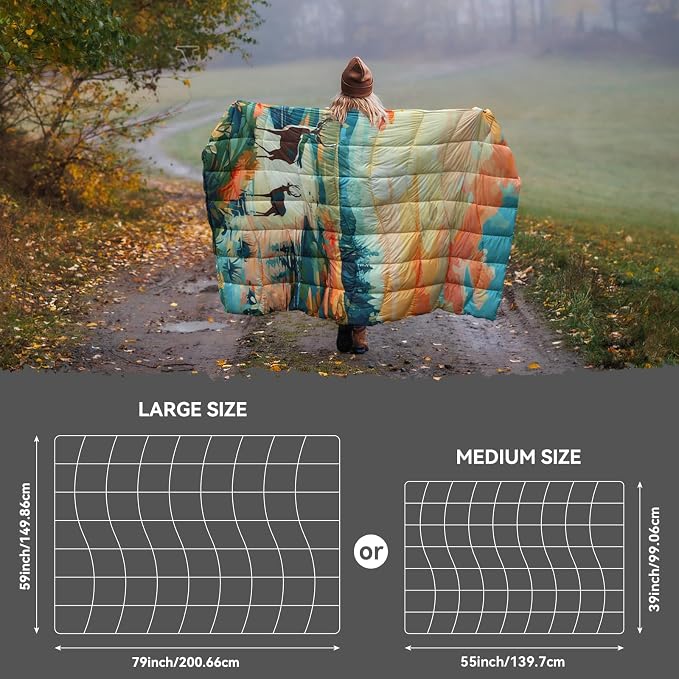 Camping Blanket, Puffy Blankets Lightweight Windproof Resistant for Outdoors,Hiking, Backpacking,Car,Picnic,Stadium - Image 5