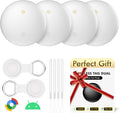 Bluetooth Tracker 4-Pack Smart Tag for Android & Samsung | IP66 Waterproof,100db, Item Finder for Keys, Wallet, Luggage. Works with Google Find Hub(White) by WATSABRO