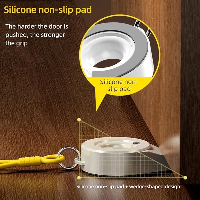Portable Door Lock with Alarm for Travel - 70dB Anti-Theft Security Door Stopper for 0.27-0.94in Gap, 2-in-1 No Drill Door Stoppers for Home, Apartment, Office, Hotel, Travel - Image 5