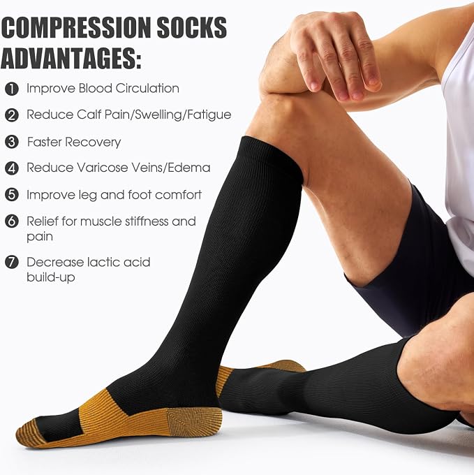 4 Pairs Compression Socks for Women and Men-Circulation Best Support Socks for Running,Athletic,Cycling - Image 7