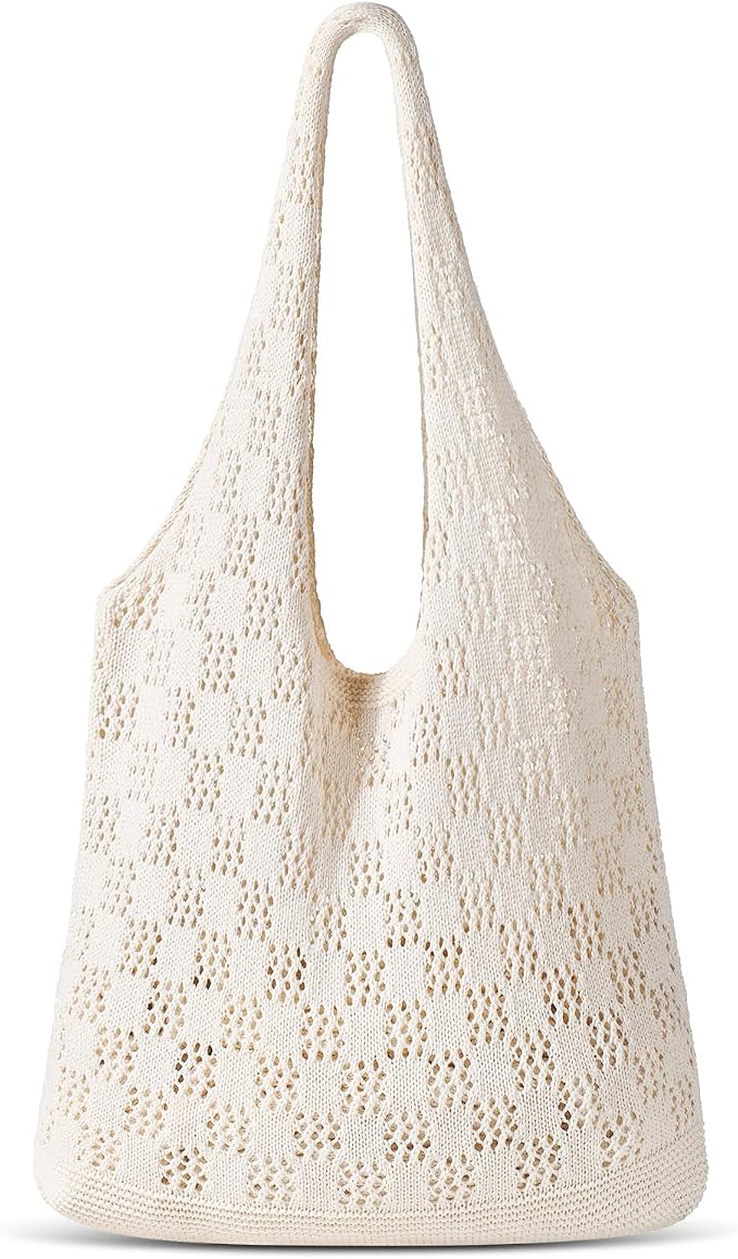 Sightor Crochet Tote Bag, Mesh Beach Bag Knit Summer Hobo Bag for Women | Beach Tote bag Vacation Outfits Aesthetic Boho Bag by Sightor