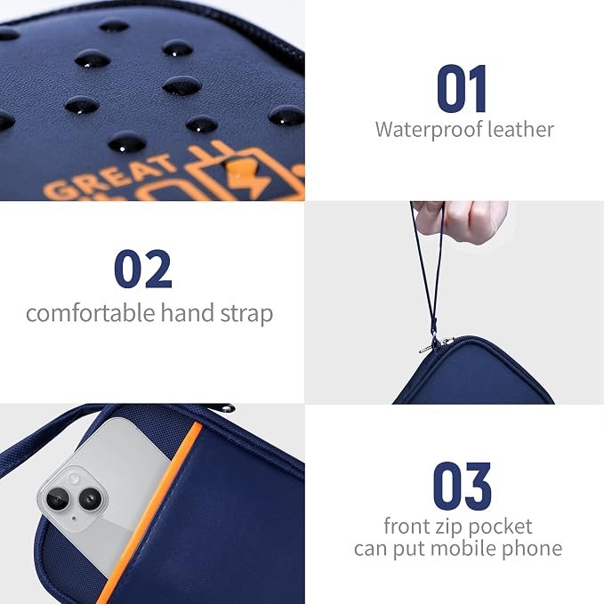 Lcsmaokin Travel Cable Organizer Bag Pouch Electronic Accessories Carry Case Portable Waterproof All-in-One Storage Bag for Cable,Charger, Phone, Hard Drive，SD Card-Navy Blue - Image 5
