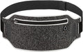 Running belt,Slim Running Waist Fanny Pack Runner Exercise Phone Belt Hip Pouch Bag for Women Men iphone Samsung (Black Grey) by Unknown