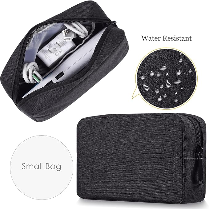 CAAORDKSO Electronics Organizer Travel Case, Cord Organizer Travel Cable Organizer Bag Waterproof Portable Accessories Case for Cable, Cord, Charger, Phone, Power Bank, Earphone (Small-Black) - Image 5