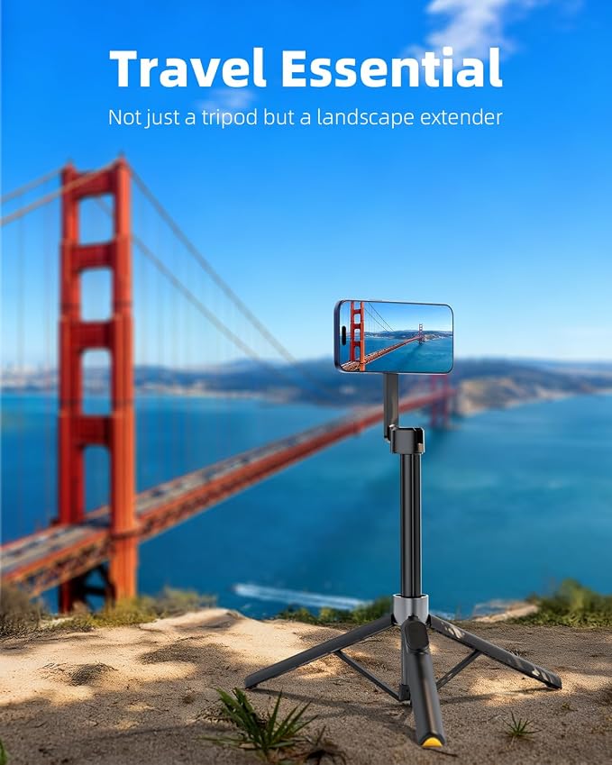 TODI 60" Magnetic Tripod for iPhone,Mini Magnetic Selfie Stick Magnetic Selfie Stick Compatible with iPhone 12-17 Series with Metal Ring - Image 7