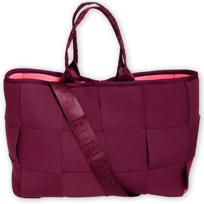 POPUPS Interwoven Large Neoprene Foldable Tote Bag, Weekender Bag for Women - Travel Crossbody Purse by POPUPSBrand