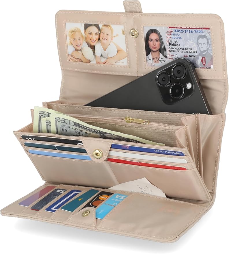 Mundi File Master Womens RFID Blocking Wallet Clutch Organizer With Change Pocket - Image 2