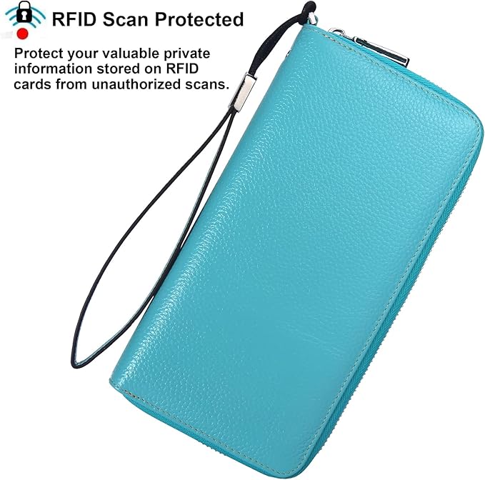 Small Compact Women Wallet RFID Blocking Genuine Leather Bifold Purse with ID Windows - Image 2