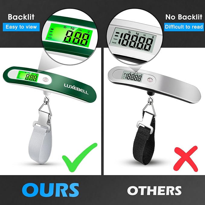 Digital Luggage Scale Vacation Travel Essentials Accessories Gifts for Traveler Portable Suitcase Handheld Weight Scale 110 lbs Hanging Baggage Travel Must Haves - Image 9