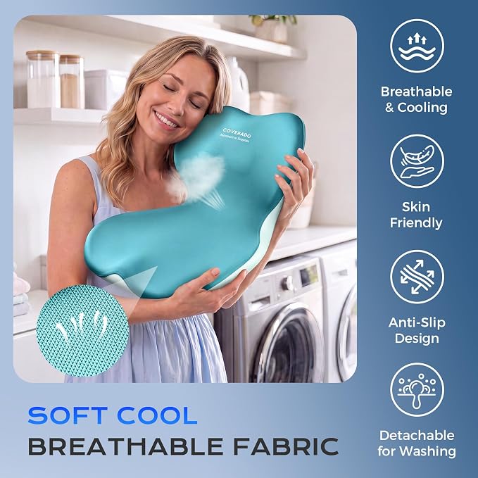 Coverado Car Seat Cushion and Lumbar Support Pillow One Piece, Memory Foam Ergonomic Back Support Driving Seat Cushion for Back Pain, Non-Slip Washable Cushion for Car, Driver, Office - Image 7