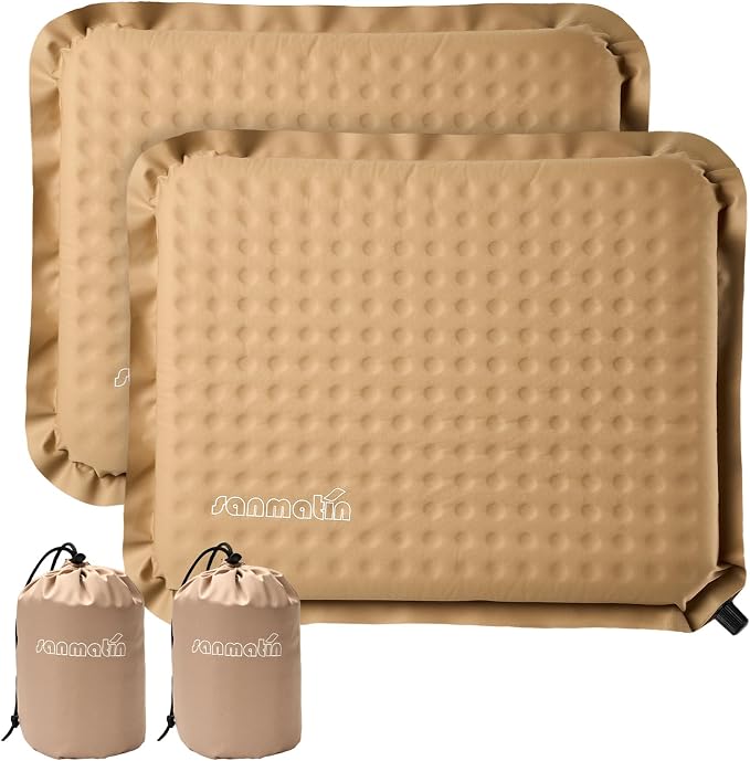 Airplane Travel Seat Cushion, 2, Khaki | Inflatable seat cushion for stadium, camping,outdoors.Sondur travel cushion for airplane by Unknown