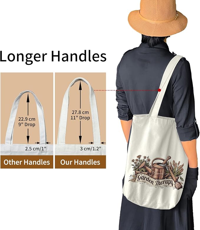 itgowisa Canvas Tote Bag for Women, Tote Bag with Zipper Inner Pocket, Zippered Canvas Bag for Shopping Work Grocery Everyday - Image 7