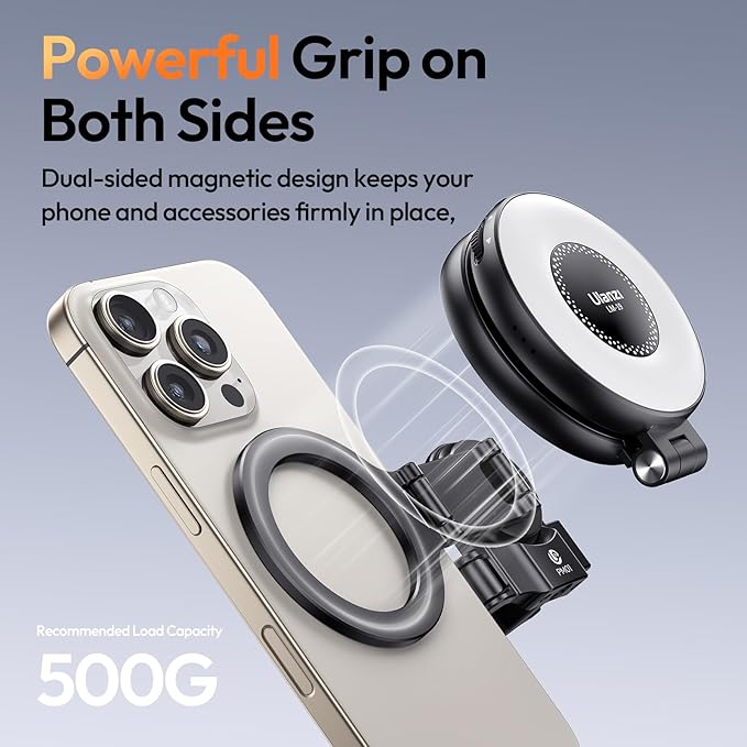 ULANZI PM01 Magnetic Mount Stand Compatible with DJI OSMO Pocket 3/4/4P | Aluminium Expansion Camera Holder with Cold Shoe and 1/4'' Mount,181/270/360° Adjustment Magnetic Adapter Xtra Accessories - Image 5