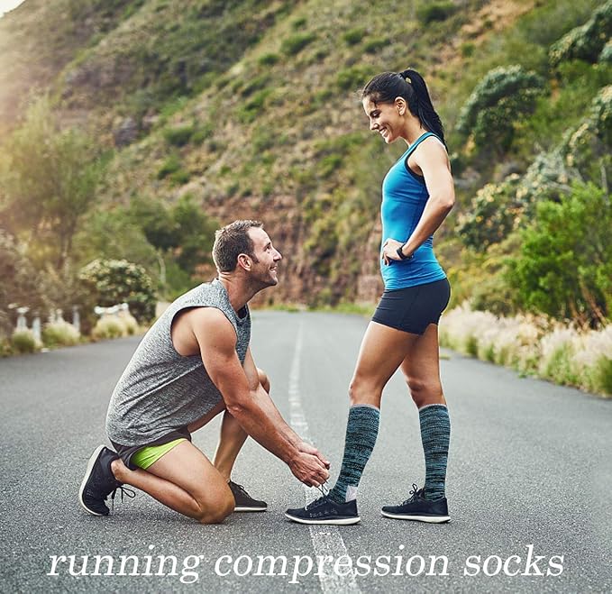 5/6 Pairs Graduated Compression Socks for Women&Men 20-30mmhg Knee High Socks Travel Hiking Running Stocking - Image 3