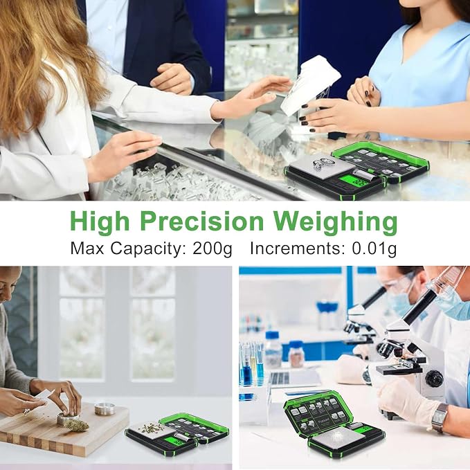 Fuzion Digital Gram Scale, TU-X 200g/0.01g Pocket Herb Scale with 6 Units for Personal Hobbies, Small Scale .01 Gram Accuracy Measuring Jewelry, Food, Powder - Image 4