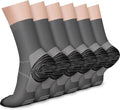 CHARMKING 6 Pairs Crew Compression Socks for Women & Men Circulation 15-20 mmHg is Best for All Day Wear Running Nurse by CHARMKING