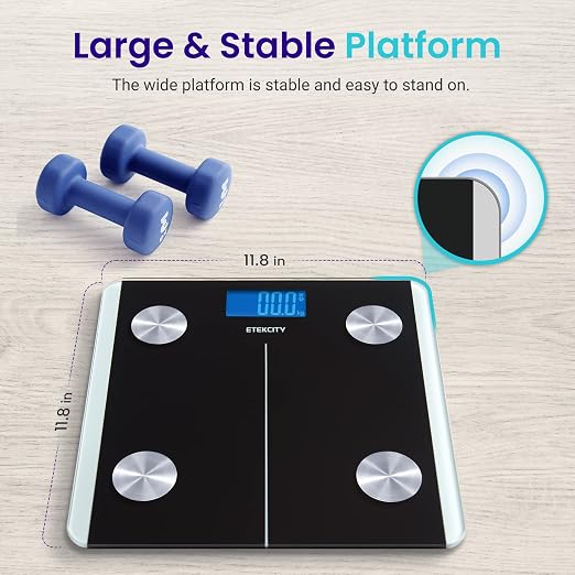 Etekcity Rechargeable Smart Scale for Body Weight, Bluetooth, 400 lb | Digital bathroom scale tracks BMI, body fat and muscle mass, with accurate weighing and smartphone app sync - Image 7